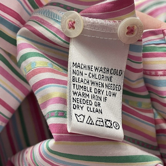 Lilly Pulitzer Pink Vertical Striped Women’s Size 10 Button Down Shirt Top - Picture 3 of 14